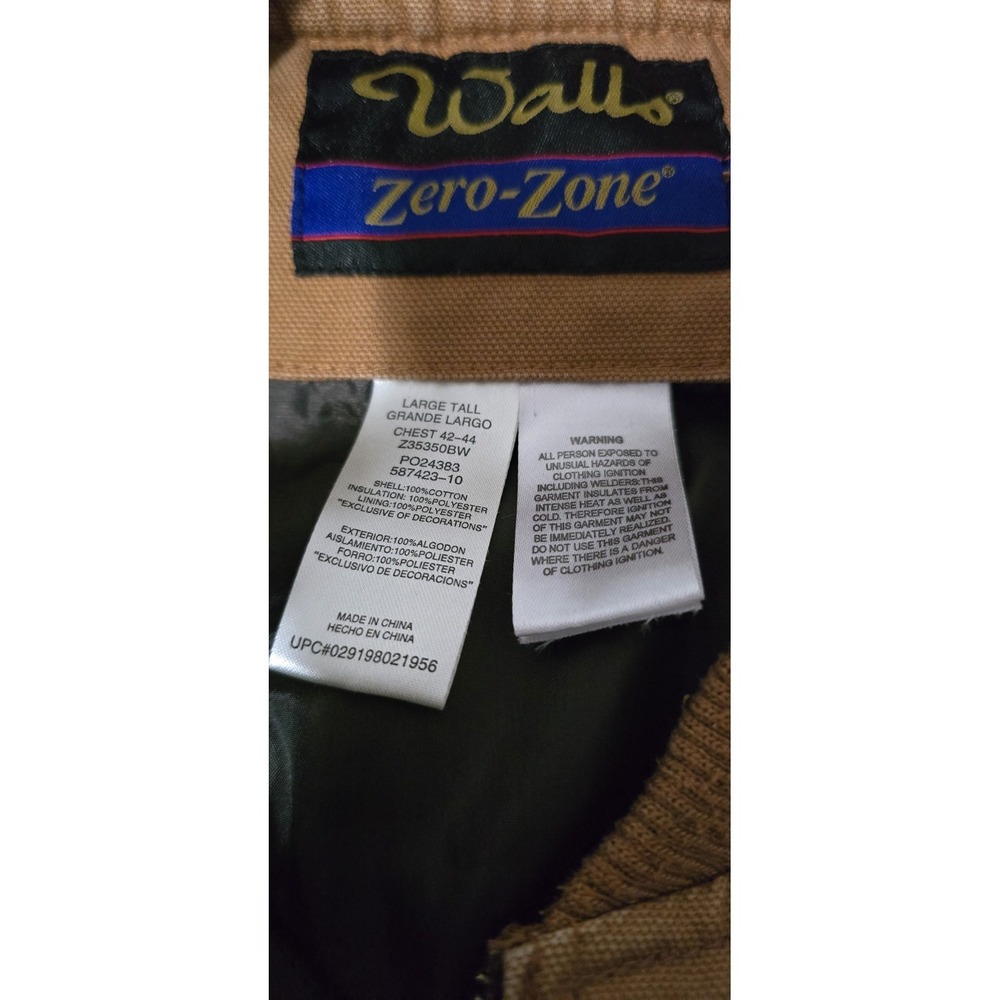 Walls‎ Zero Zone Canvas Quilted Lined Vest Western Mens Large Tall - Picture 4 of 8
